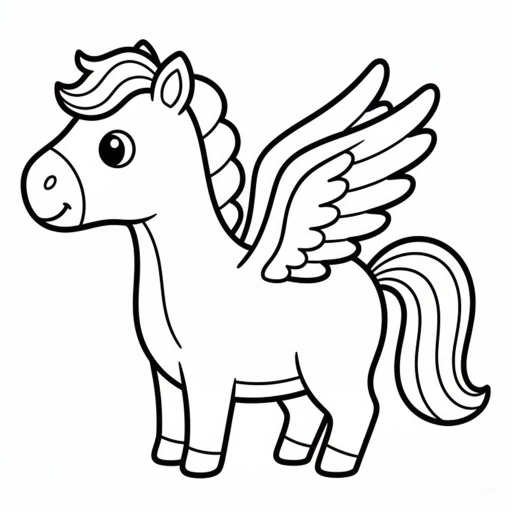 単純 ペガサス ぬりえ