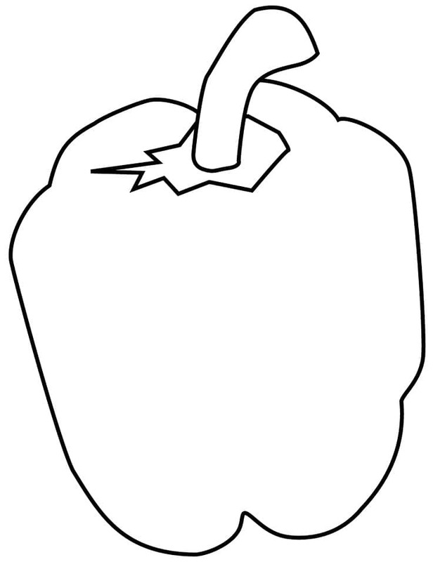 単純 ピーマン 描く ぬりえ