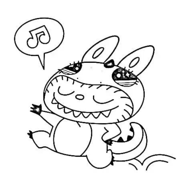 単純 ラブブ 描く ぬりえ