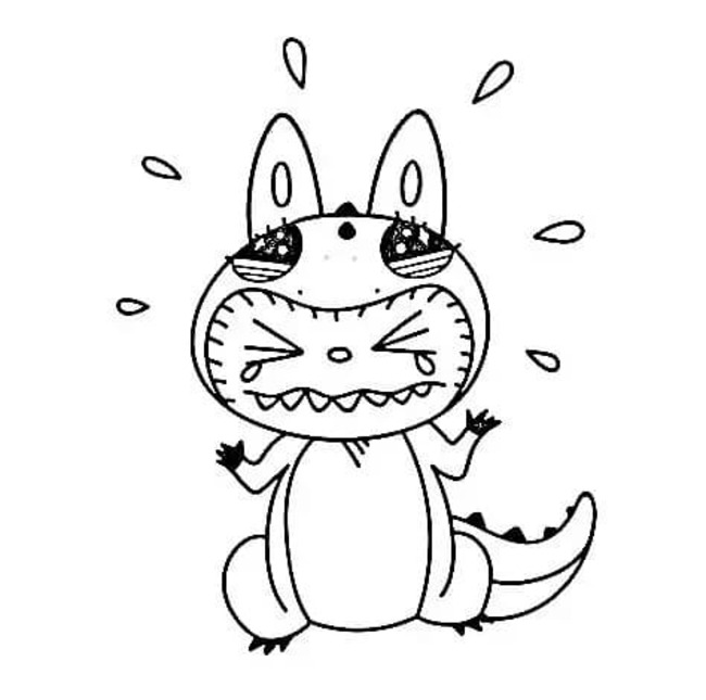 単純 ラブブ ぬりえ