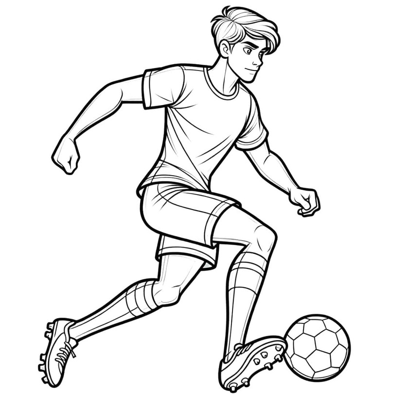 単純 サッカー ぬりえ