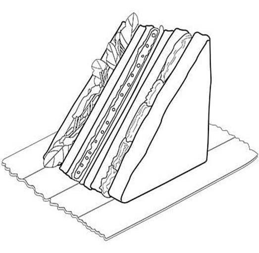 単純 サンドイッチ ぬりえ