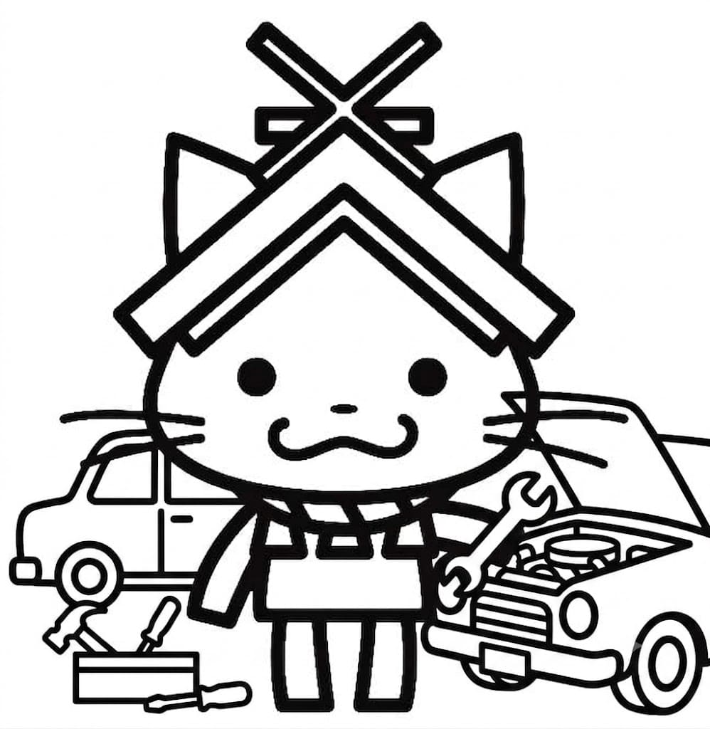 単純 しまねっこ 描く ぬりえ