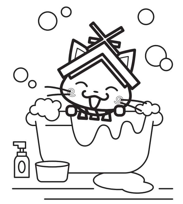 単純 しまねっこ ぬりえ