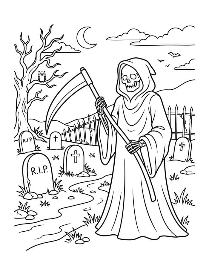 単純 死神 描く ぬりえ