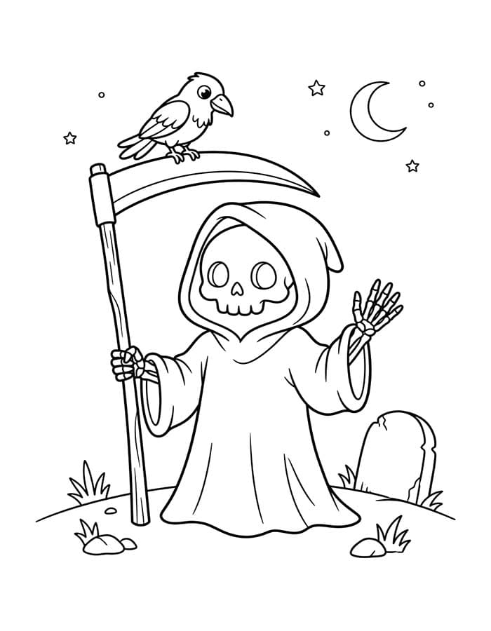 単純 死神 ぬりえ