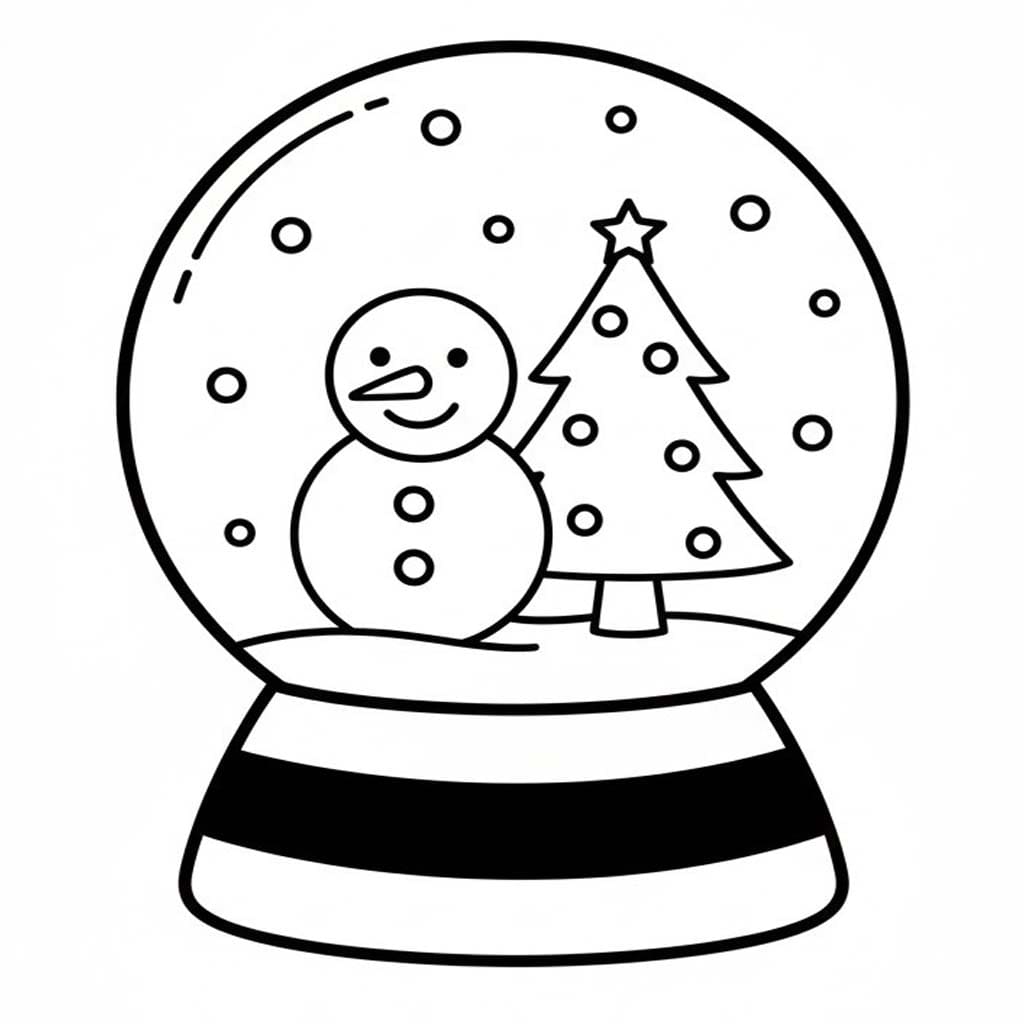 単純 スノーグローブ 描く ぬりえ