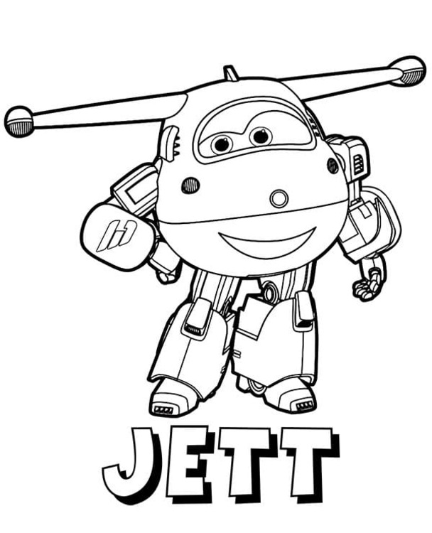単純 スーパーウィングス 描く ぬりえ