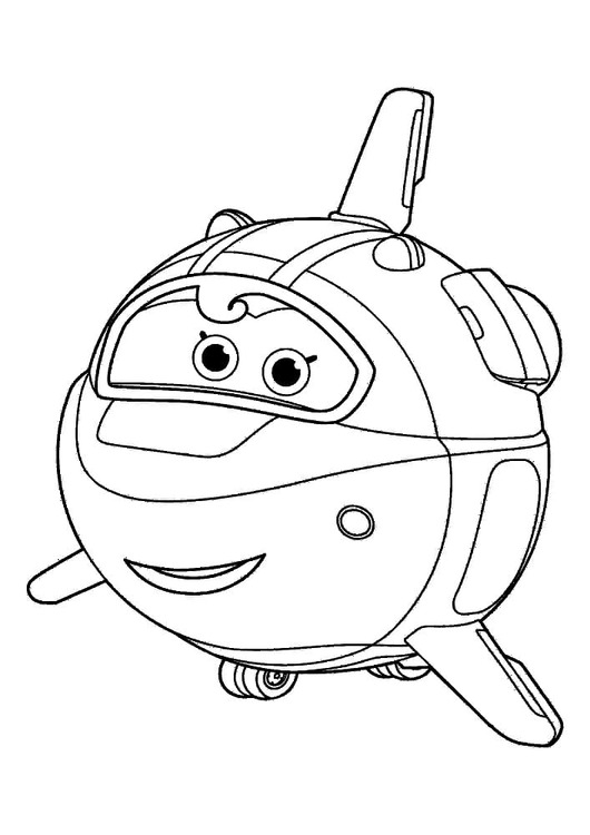 単純 スーパーウィングス ぬりえ