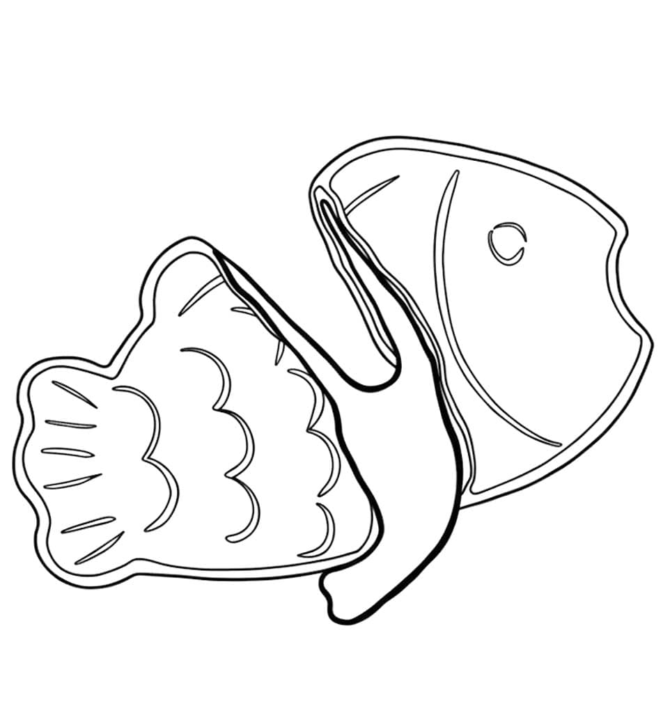 単純 たい焼き ぬりえ