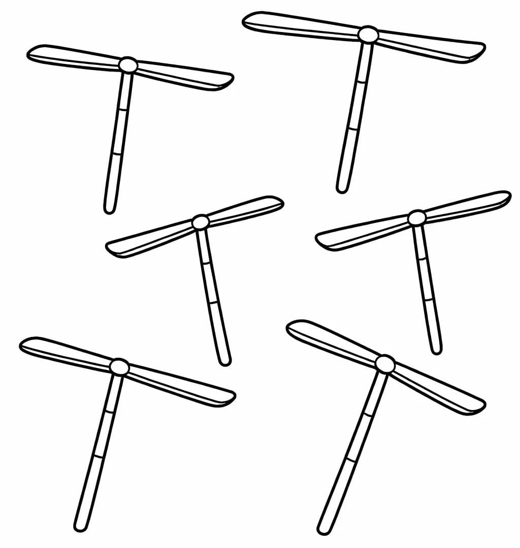 単純 竹とんぼ ぬりえ