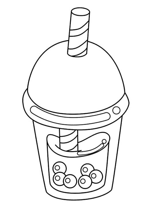 単純 タピオカティー 描く ぬりえ