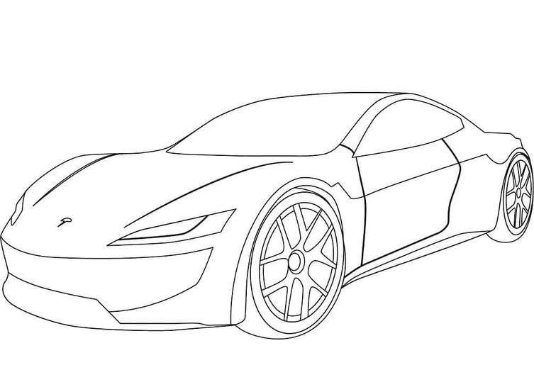 単純 テスラ 描く ぬりえ