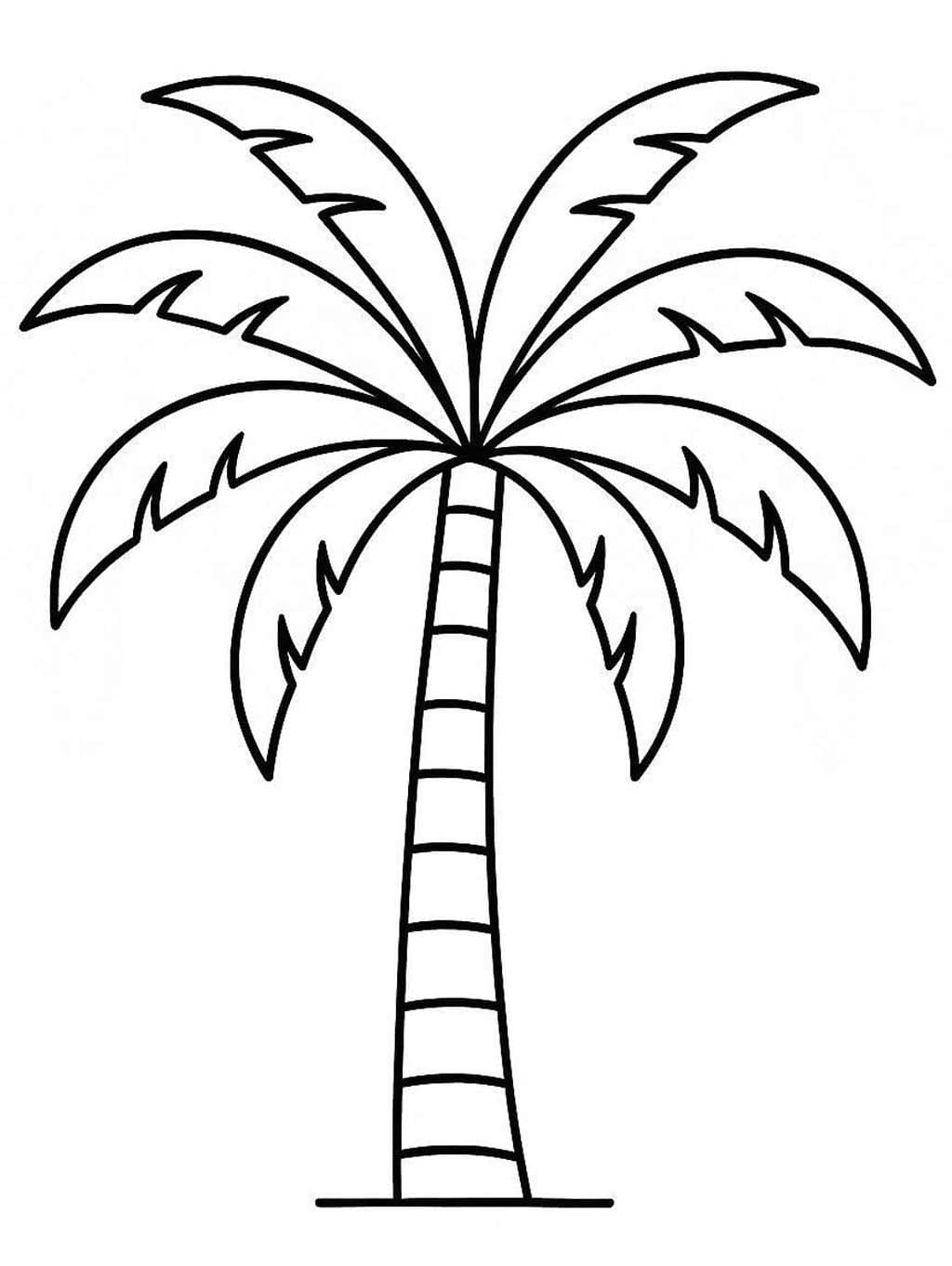 単純 ヤシの木 ぬりえ