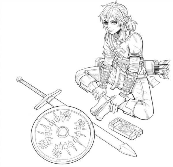 単純 ゼルダの伝説 描く ぬりえ