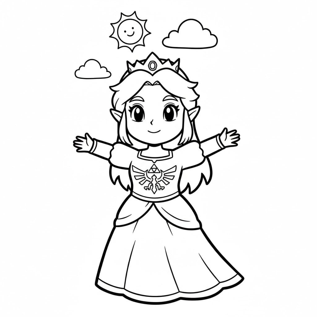 単純 ゼルダの伝説 ぬりえ