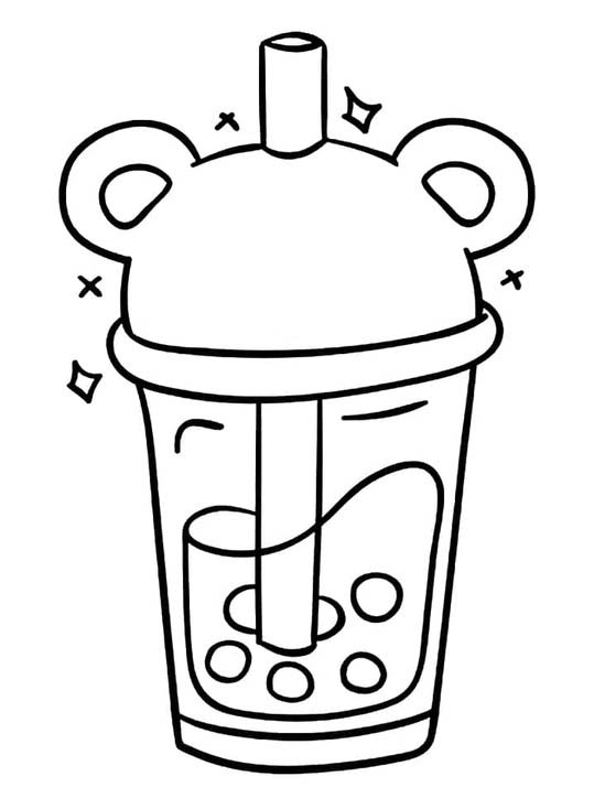 タピオカティー 画像 ぬりえ