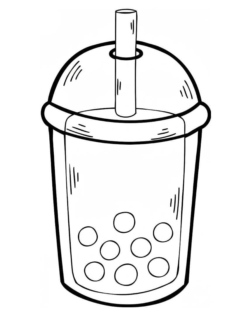 タピオカティー 印刷 ぬりえ