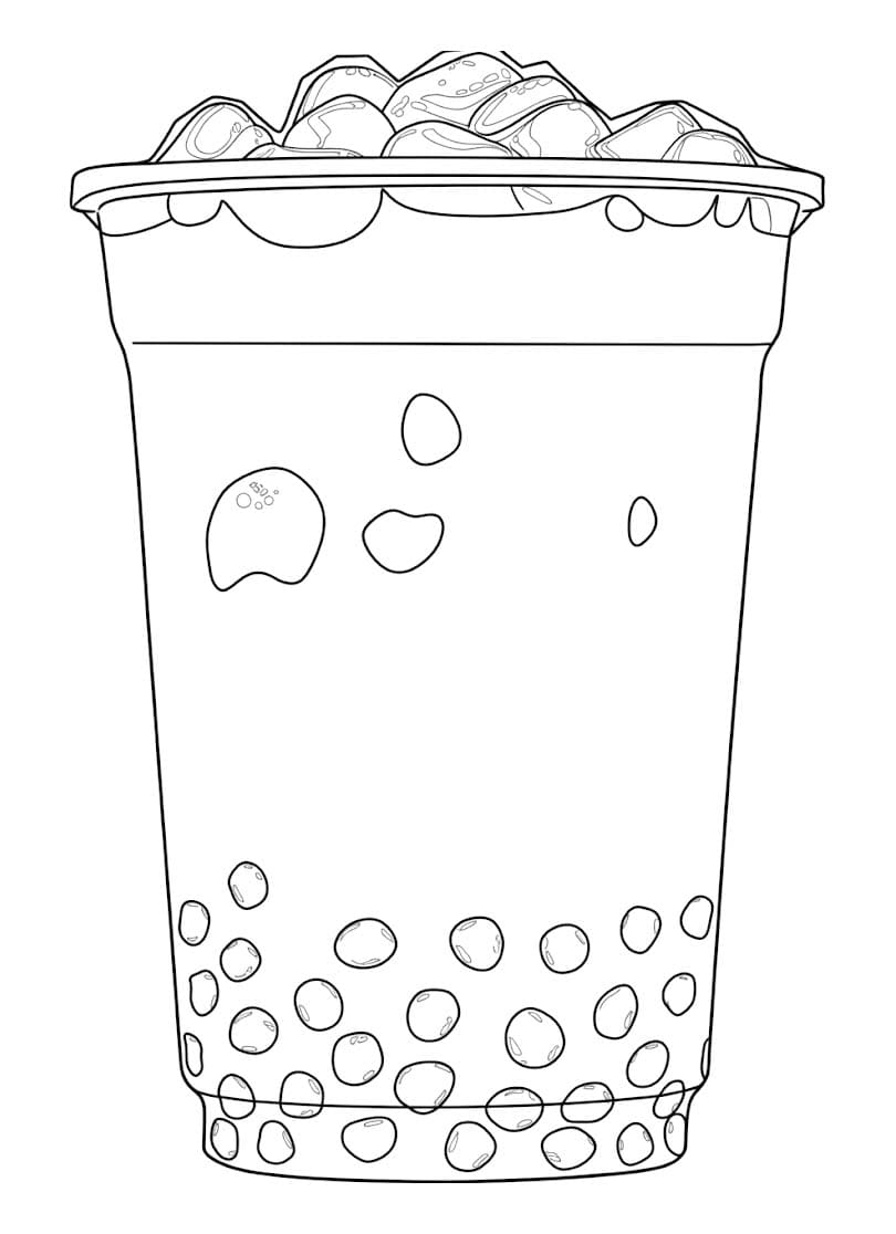 タピオカティー 簡単 ぬりえ