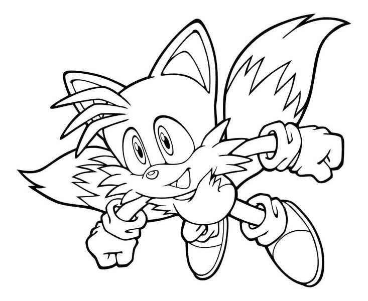 テイルス 描くかわいい ぬりえ
