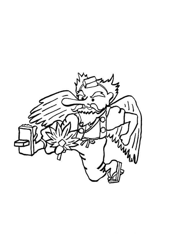 てんぐ  画像フリー ぬりえ