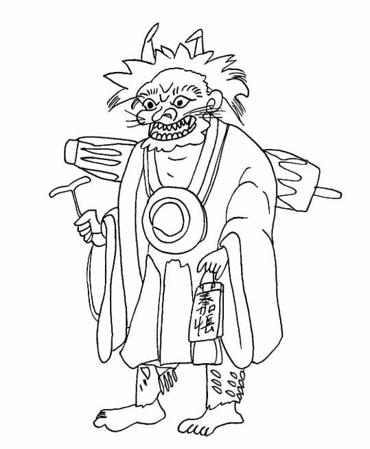 てんぐ 画像簡単 ぬりえ