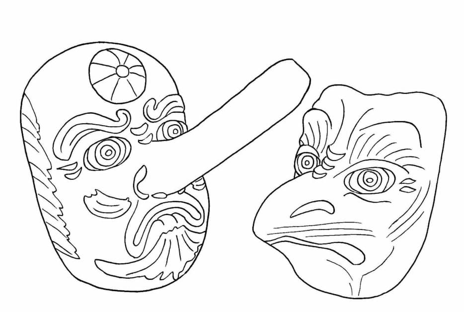 てんぐ 画像 基本的な ぬりえ