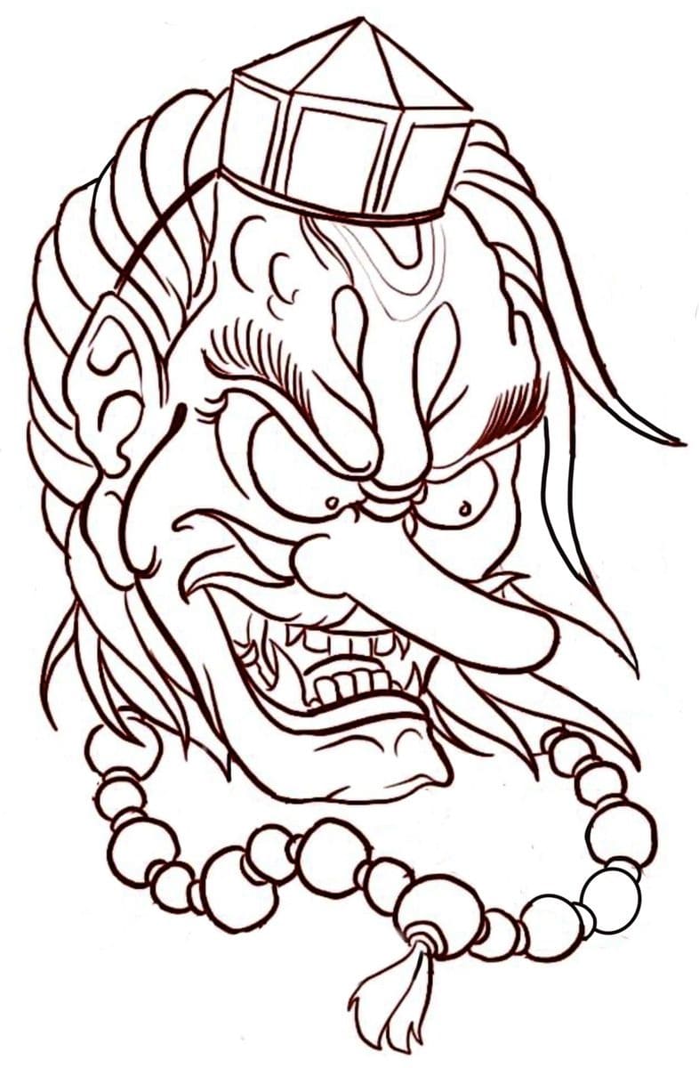 てんぐ 描く ぬりえ
