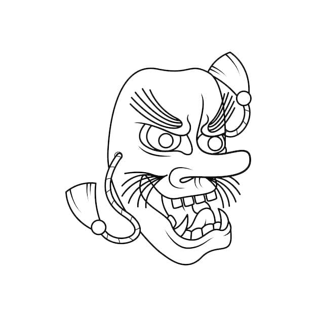 てんぐ マスク ぬりえ