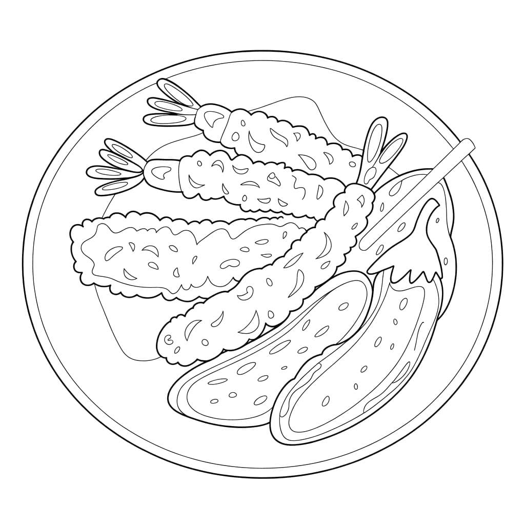 天ぷら 画像フリー ぬりえ
