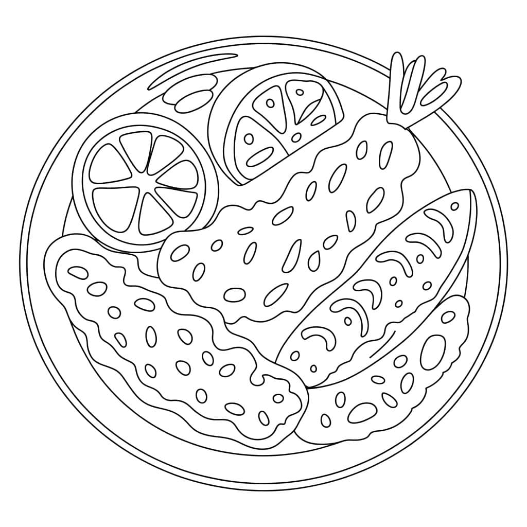 天ぷら 画像 基本的な ぬりえ
