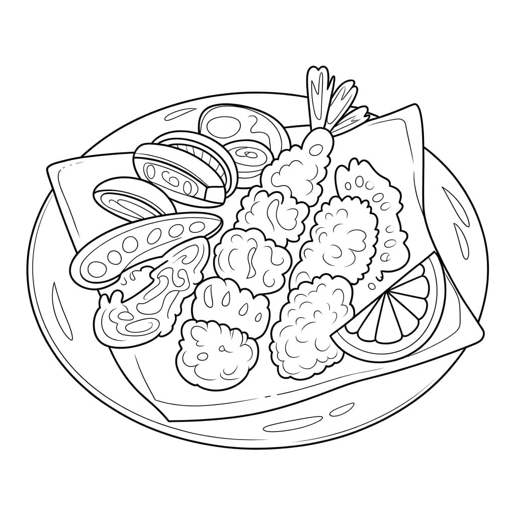 天ぷら 画像 ぬりえ