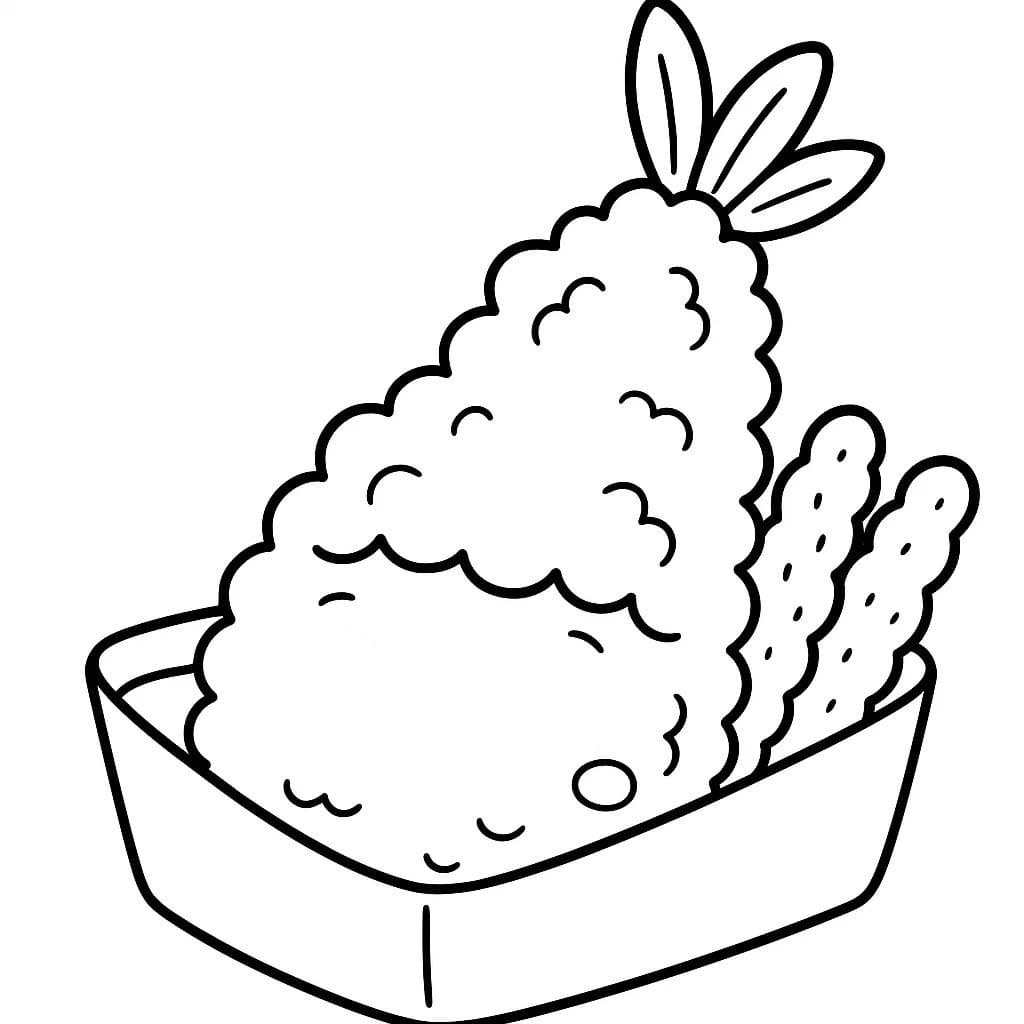 天ぷら 基本的な ぬりえ