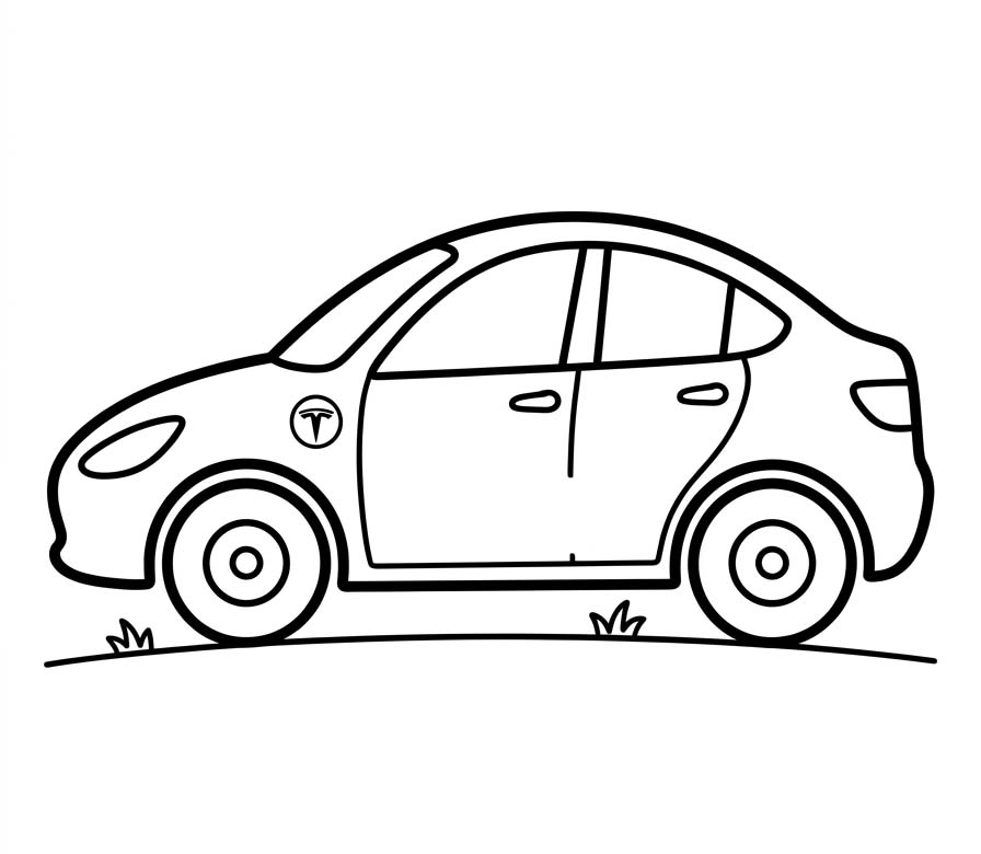テスラ 印刷 ぬりえ