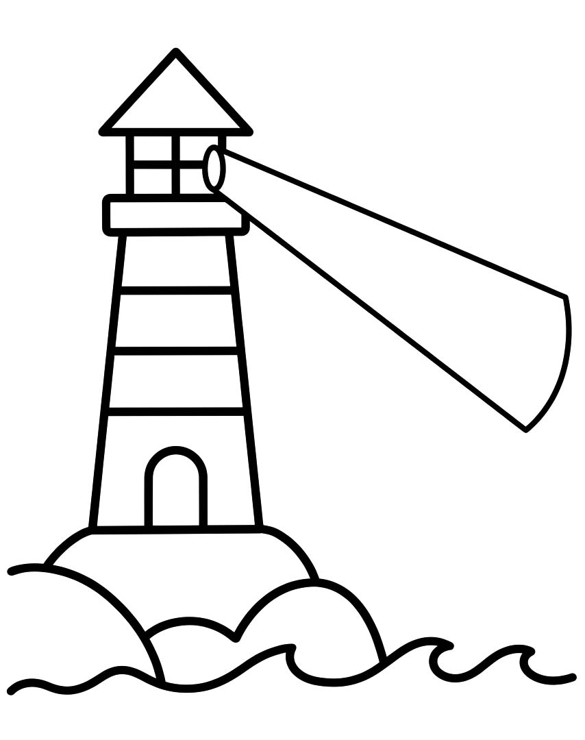 灯台 描画 ぬりえ