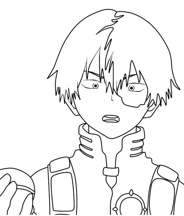 轟焦凍 描く簡単 ぬりえ