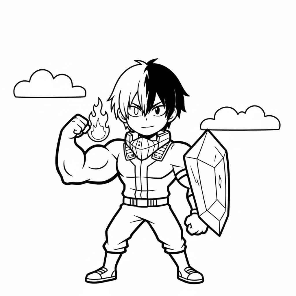 轟焦凍 描く子供向け ぬりえ
