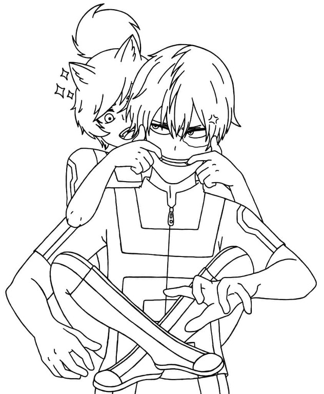 轟焦凍 描く単純 ぬりえ