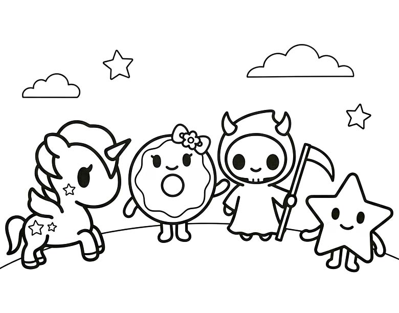トキドキ キャラクター ぬりえ