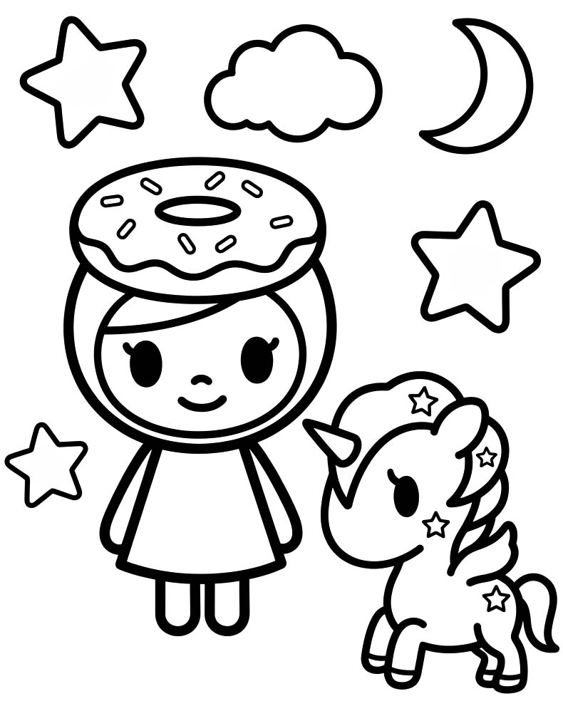 トキドキ 線画 簡単 ぬりえ