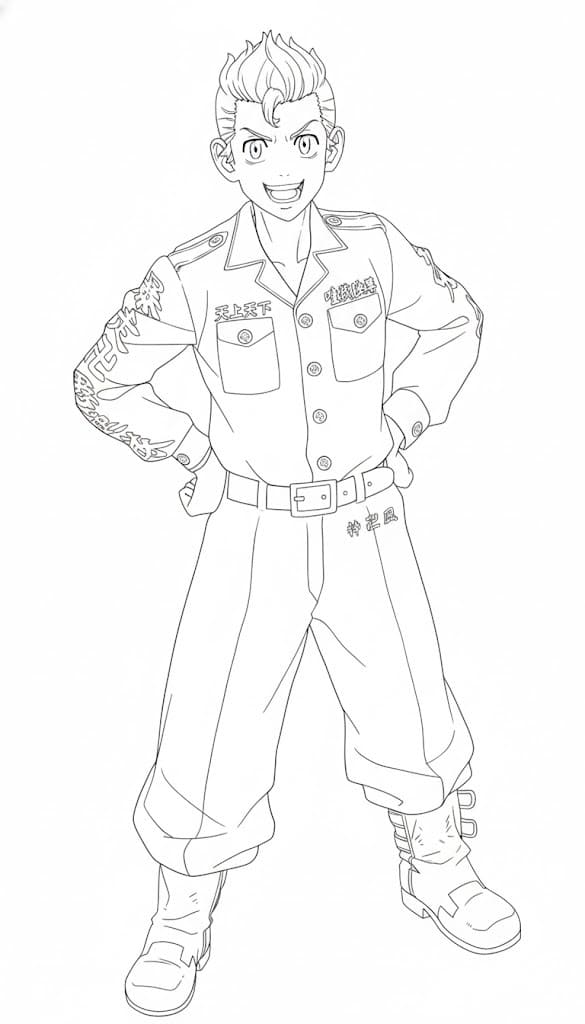 東京卍リベンジャーズ  4 ぬりえ