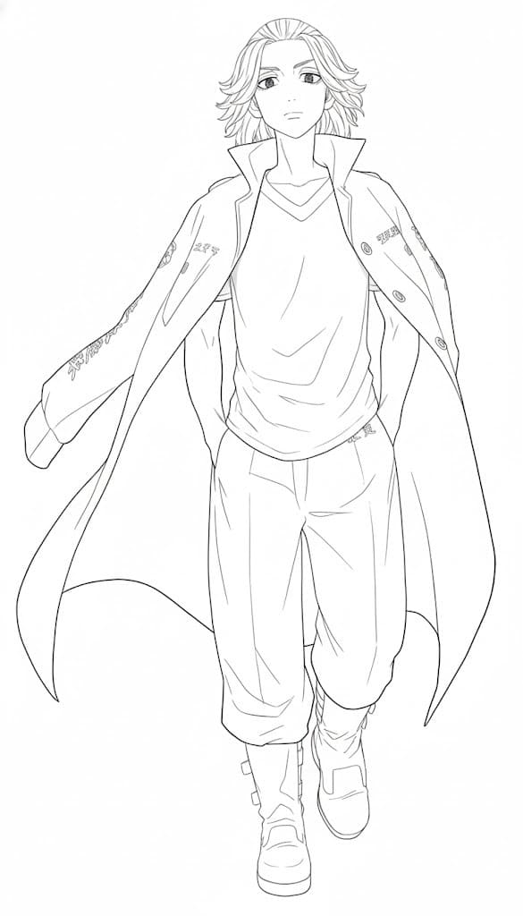 東京卍リベンジャーズ  無料で ぬりえ