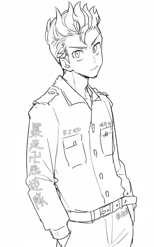 東京卍リベンジャーズ  無料 ぬりえ