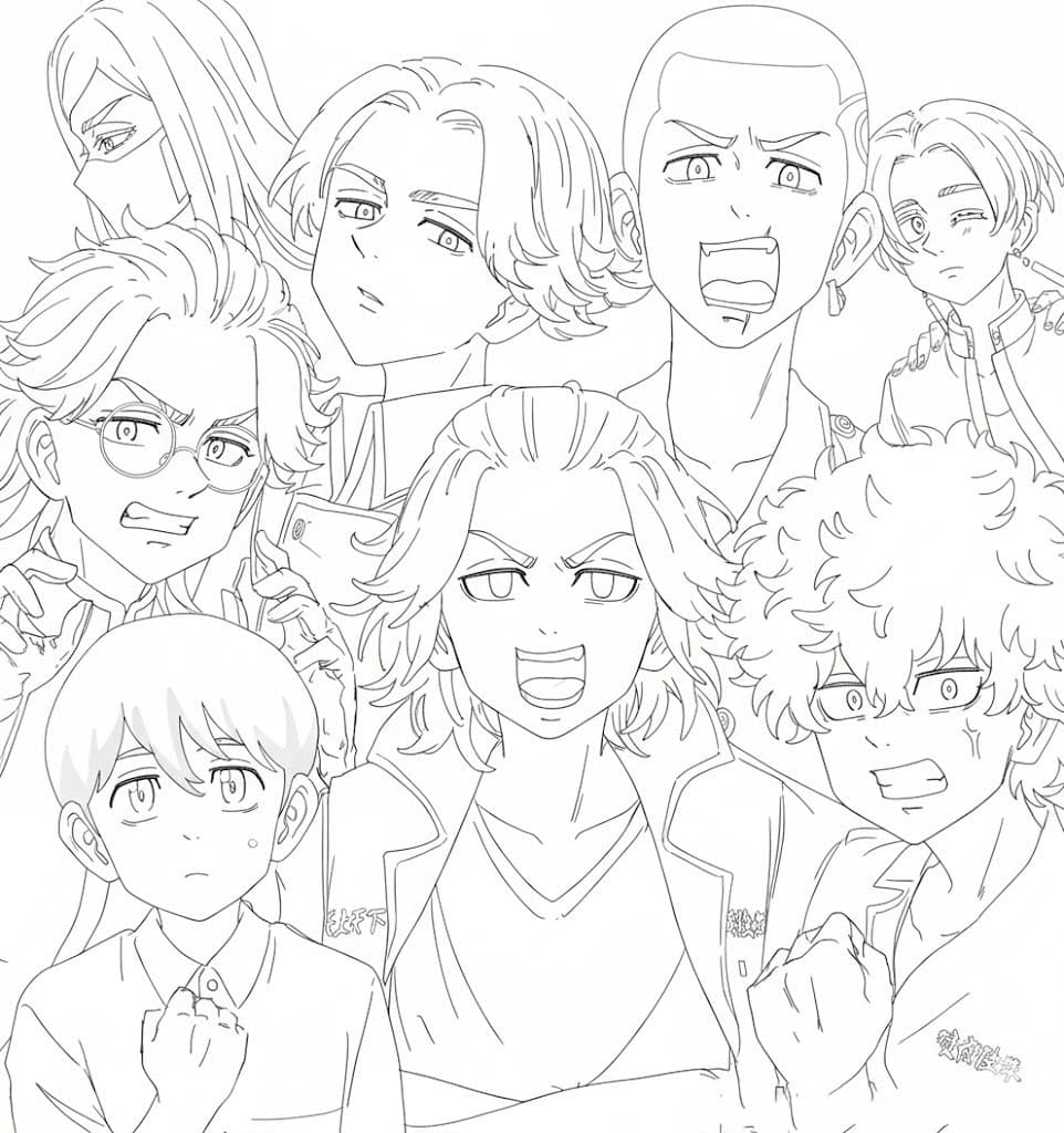 東京卍リベンジャーズ 単純 ぬりえ