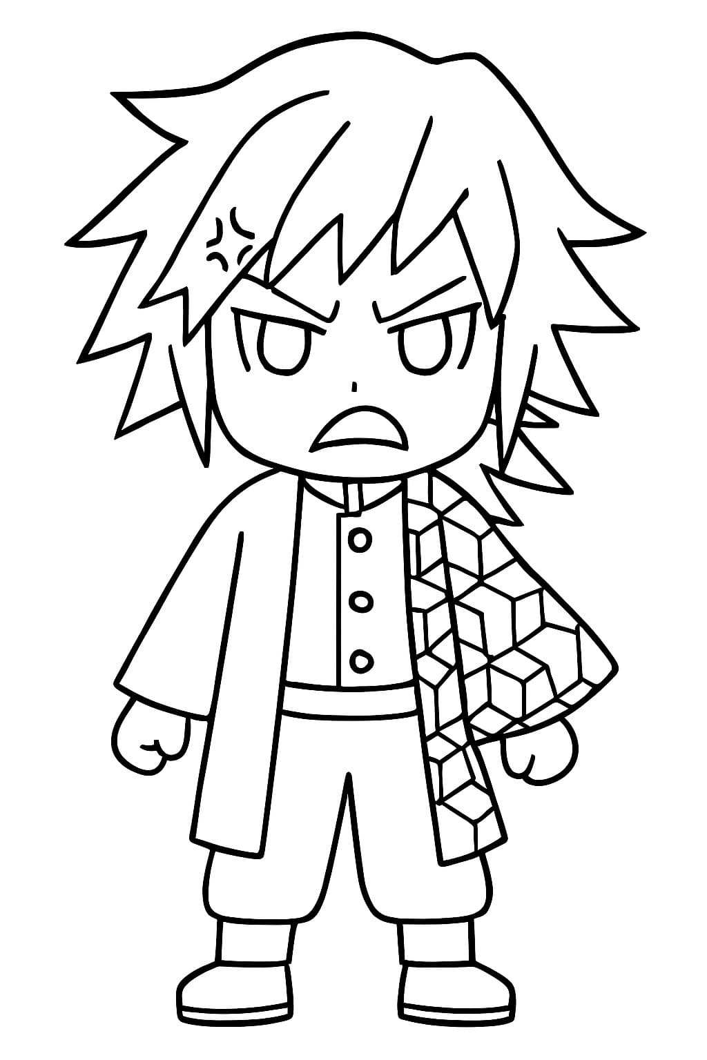 冨岡義勇 1 ぬりえ