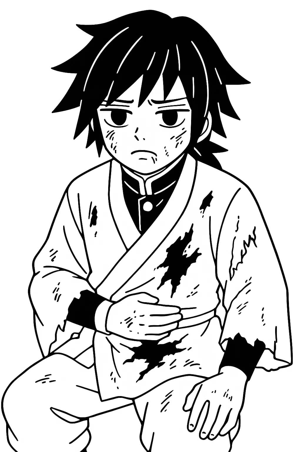 冨岡義勇 無料で印刷可能 ぬりえ