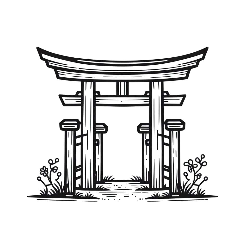 とりい 簡単 ぬりえ
