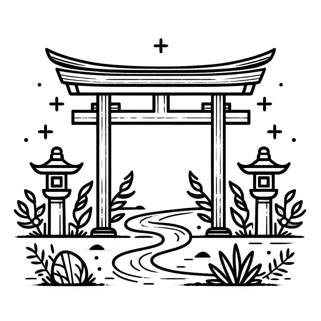 とりい 基本的な描く ぬりえ