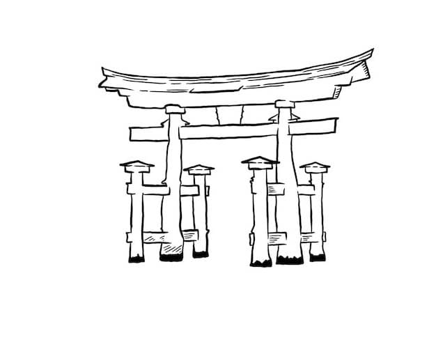 とりい 基本的な ぬりえ