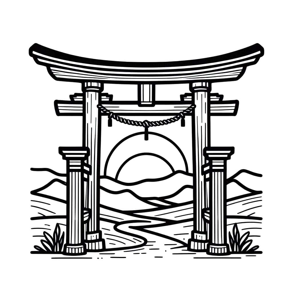 とりい 単純 ぬりえ